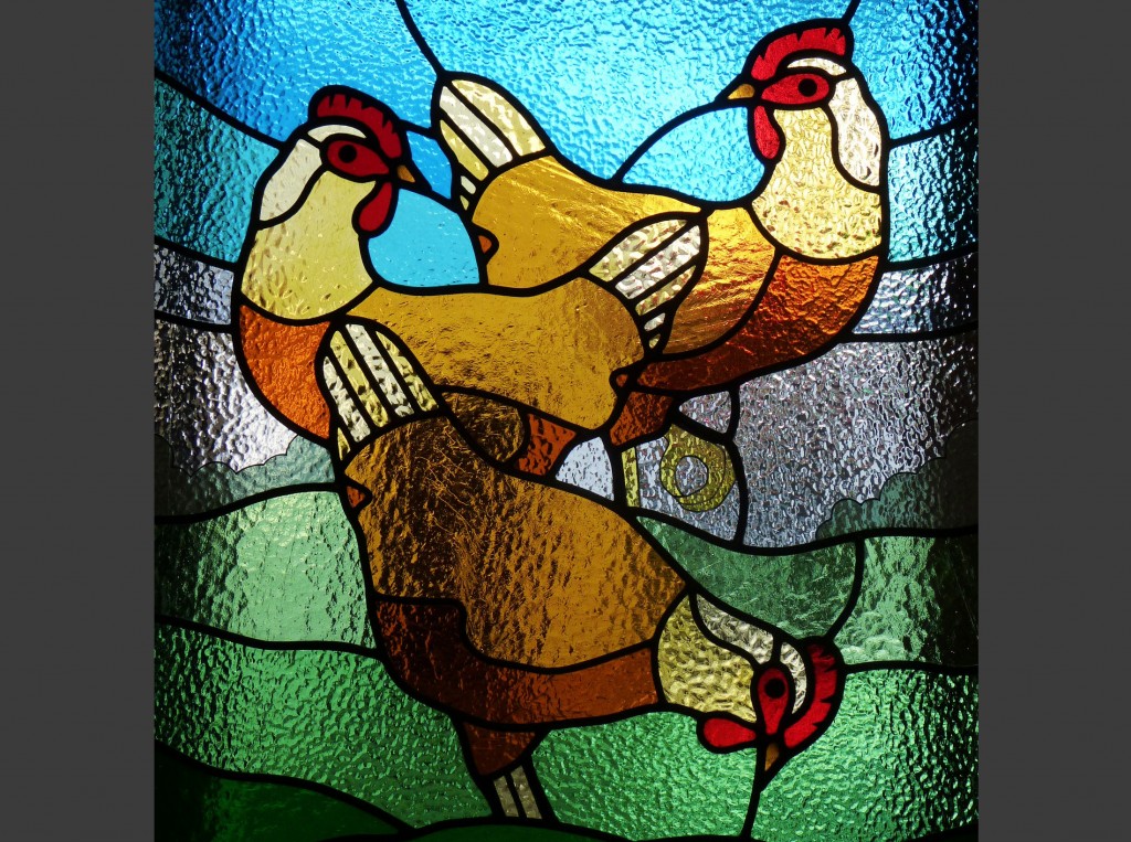 Three Stained Glass Chickens Stained Glass Artists.